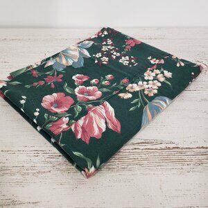 Croscill Granada Green & Pink Floral Valance Curtain  with Rod Pocket  88" X 17"